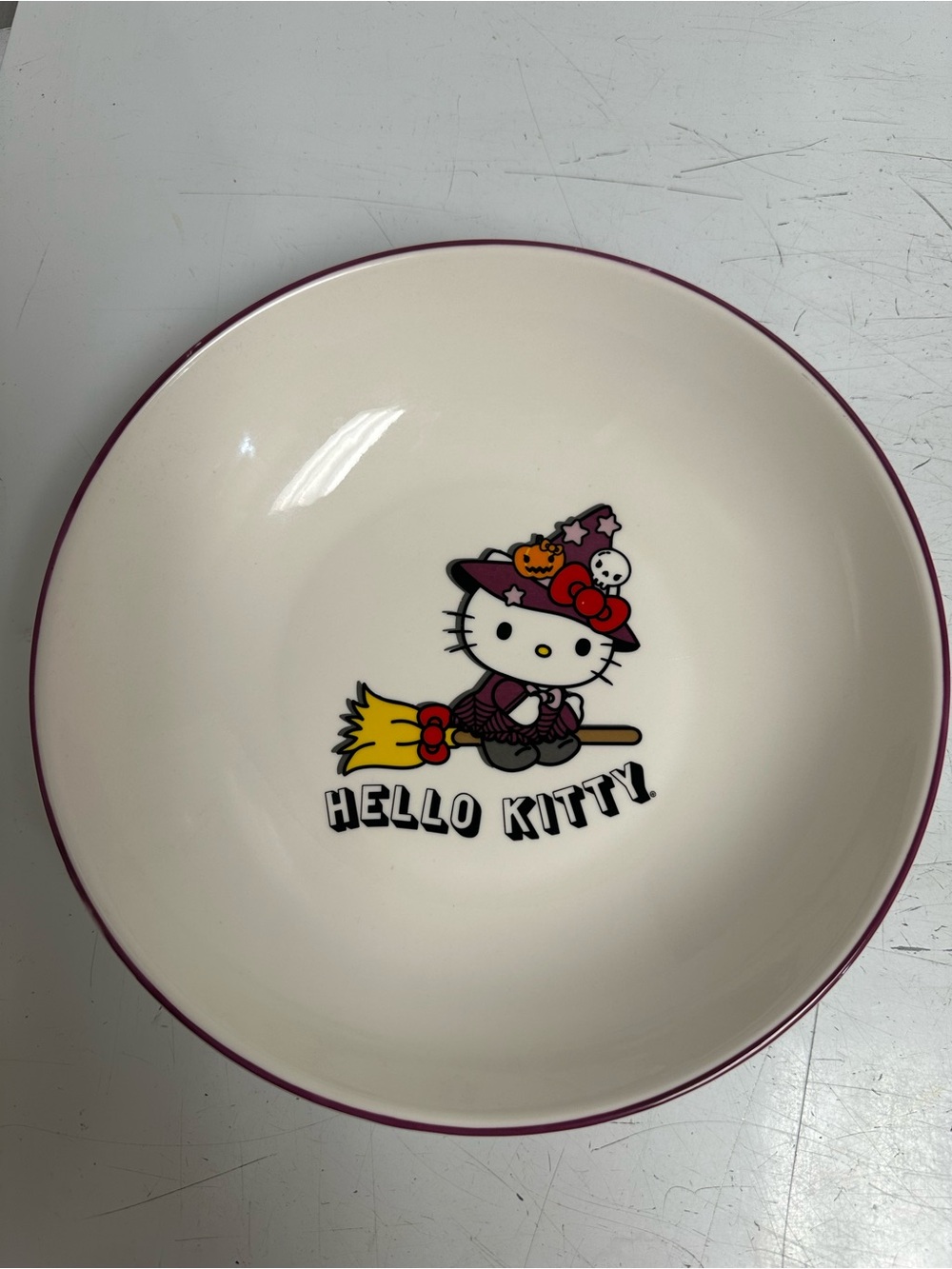 Hello Kitty Sanrio 9" Halloween Witch on Broom Candy/Pasta Bowl New 2023 Ceramic